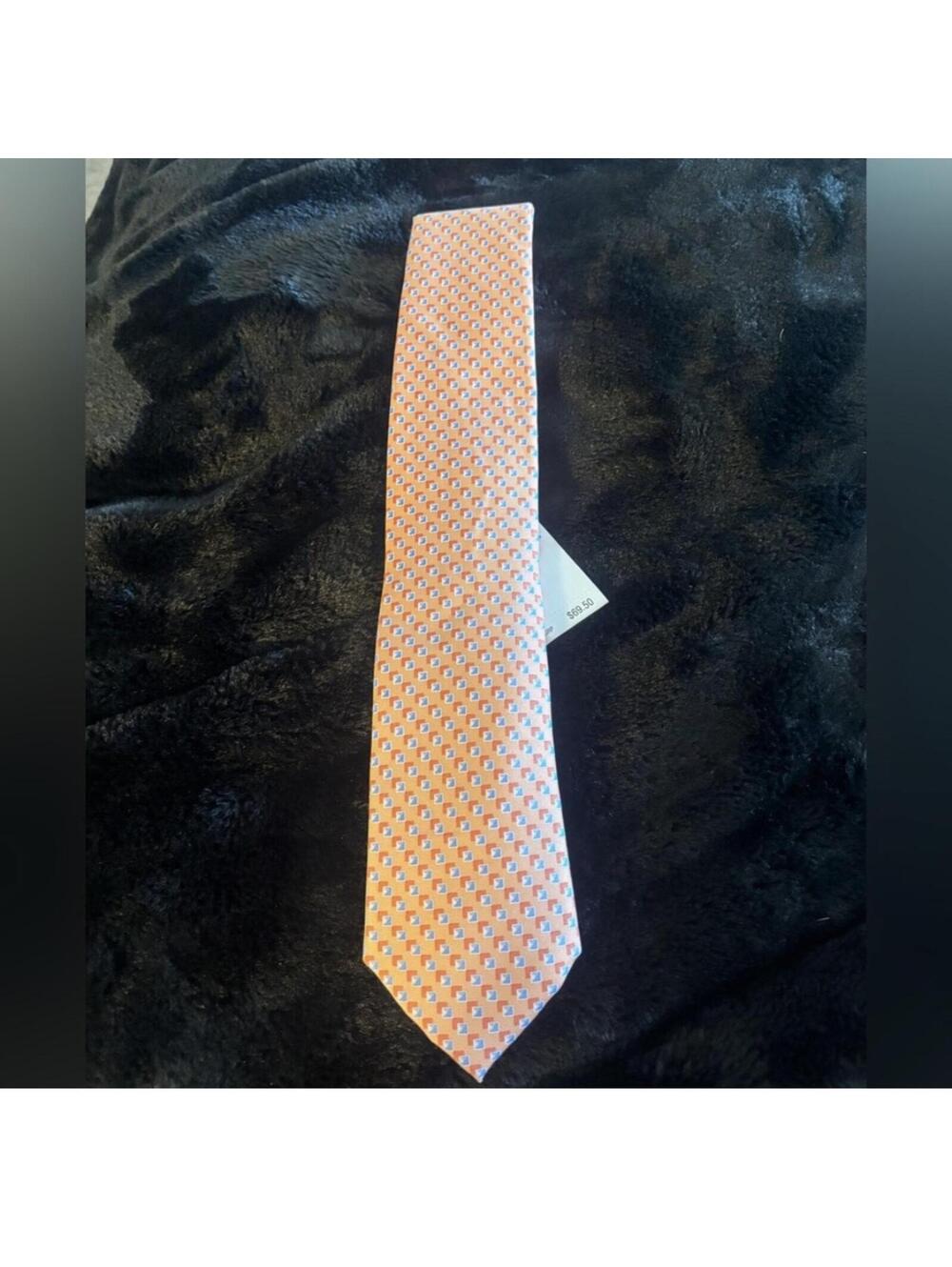 (Michael Kors) Orange and White Textured Tie